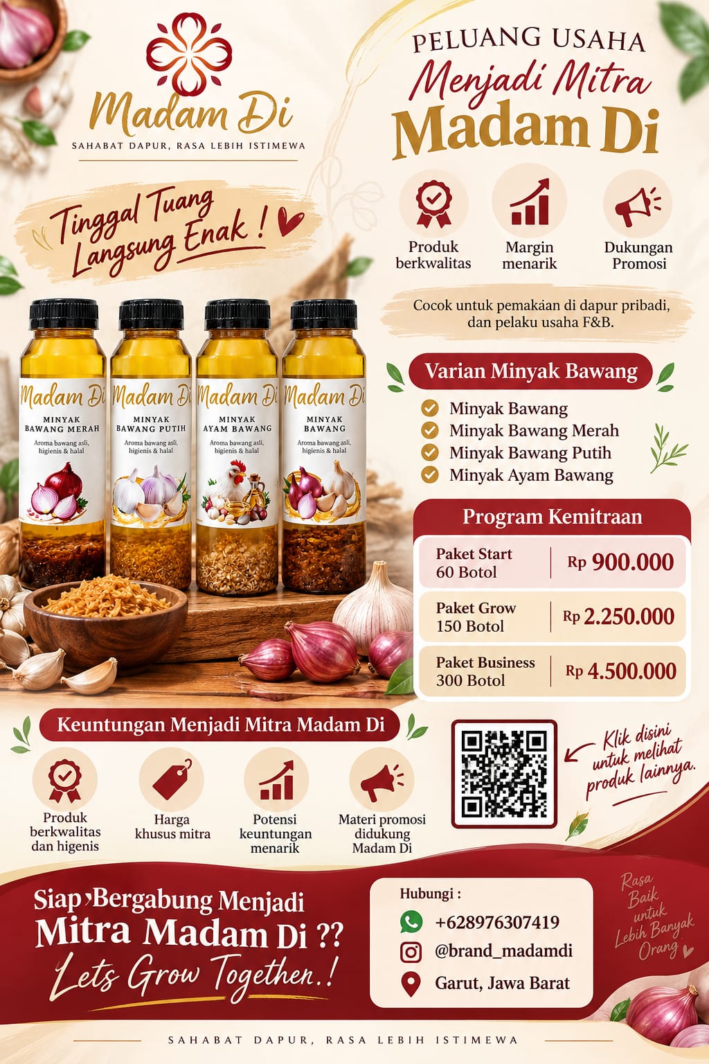 Kemitraan Distributor Minyak Bawang Madam Di