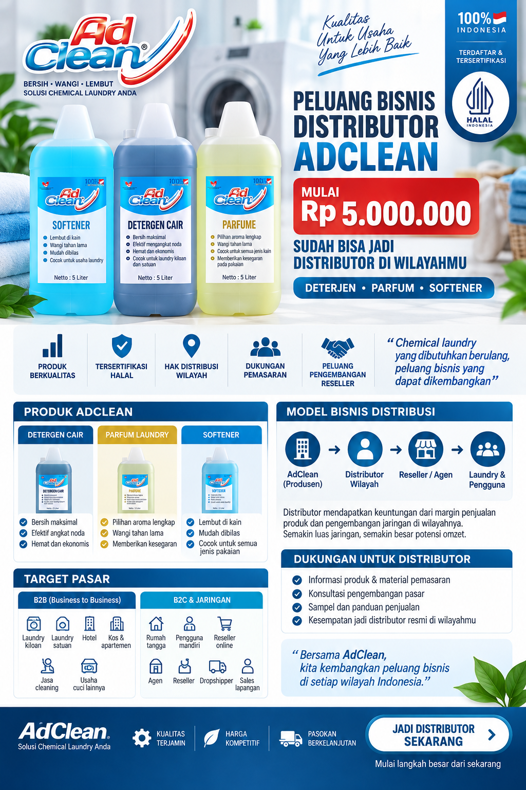 AD CLEAN — PELUANG DISTRIBUTOR CHEMICAL LAUNDRY