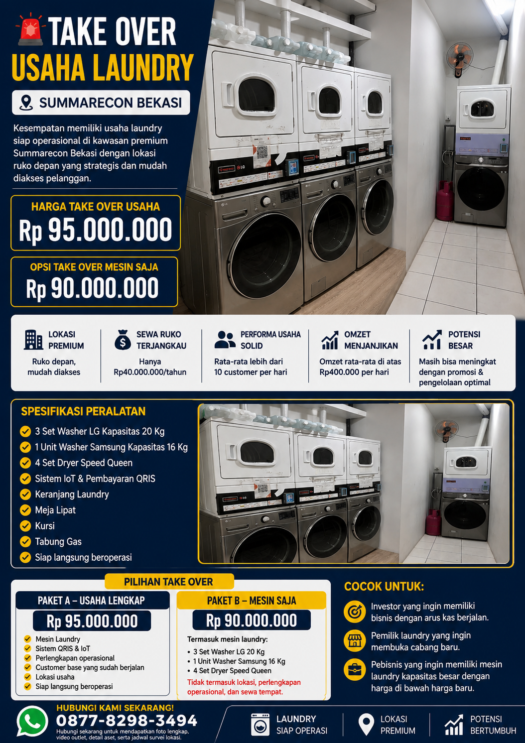 🚨 TAKE OVER USAHA LAUNDRY – SUMMARECON BEKASI | 4 Set Mesin IOT 🚨